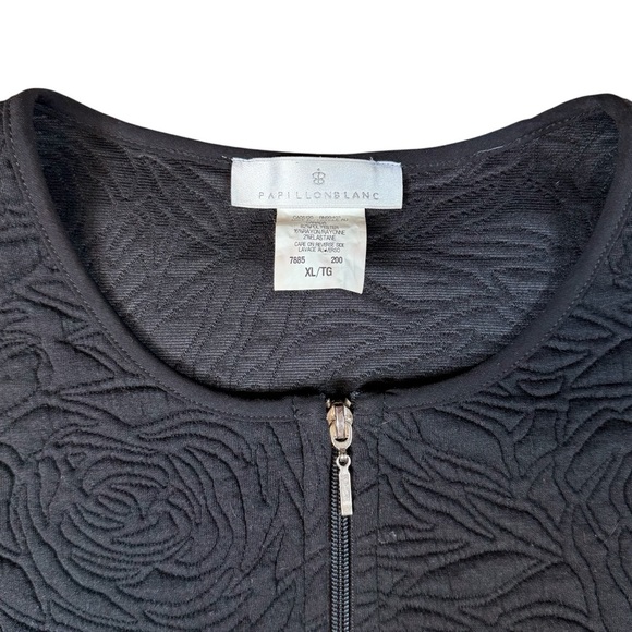Papillon Blanc Womens  Jacket/ Sweater Full Zip Black Size M - Picture 2 of 4